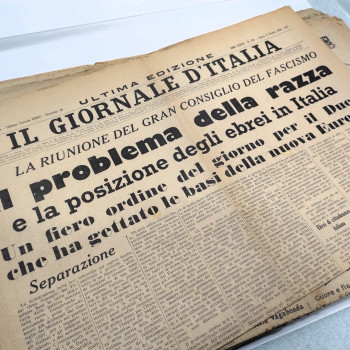 Esemplare del “Giornale d’Italia” dell’8 ottobre 1938 (ASCa, ISSRA – Istituto Sardo per la Storia della Resistenza e dell’Autonomia, Emeroteca)
